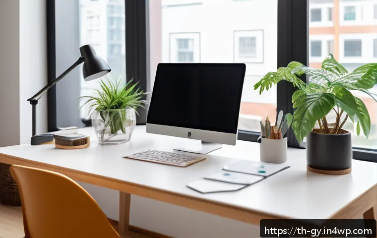 새로운 팀원을 위한 셀프 매니지드 팀 적응법 - A modern home office setup designed for optimal self-discipline and productivity, featuring a clean,...